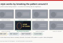 A feed of low-contrast thumbnails with one high-contrast rendered frame separating from the row