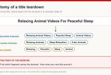 A YouTube title split into three-word phrases, two-word phrases and single words for keyword analysis