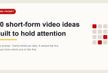 Cover graphic reading twenty short-form video ideas built to hold attention