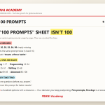 BANI Academy card: what was broken in the circulating 100 AI prompts sheet, its six pages, and the two prompts to start with