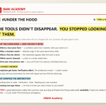 BANI Academy card: what an AI tool layer hides, the day each hidden thing bites, and which skills survive the abstraction