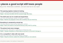 Five common attention leaks in a well-written YouTube script, each with the symptom and the specific repair