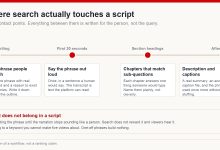 Four points where search touches a script - choosing the phrase, saying it once early, chapter headings that match sub-questions, and the description and captions after the edit
