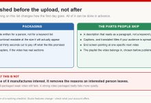 Two columns listing packaging work and the setup steps most creators skip before publishing a video
