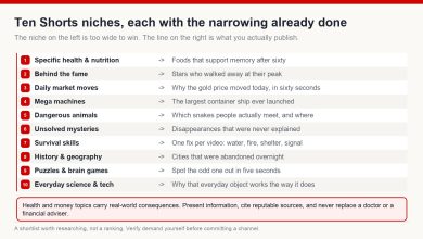 Ten Shorts categories listed with a narrowed, publishable version of each one beside it